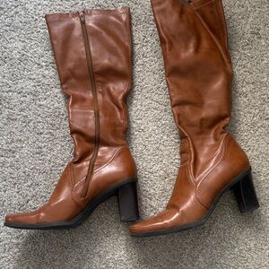 Franco Sarto Brown Leather Knee-High Boots